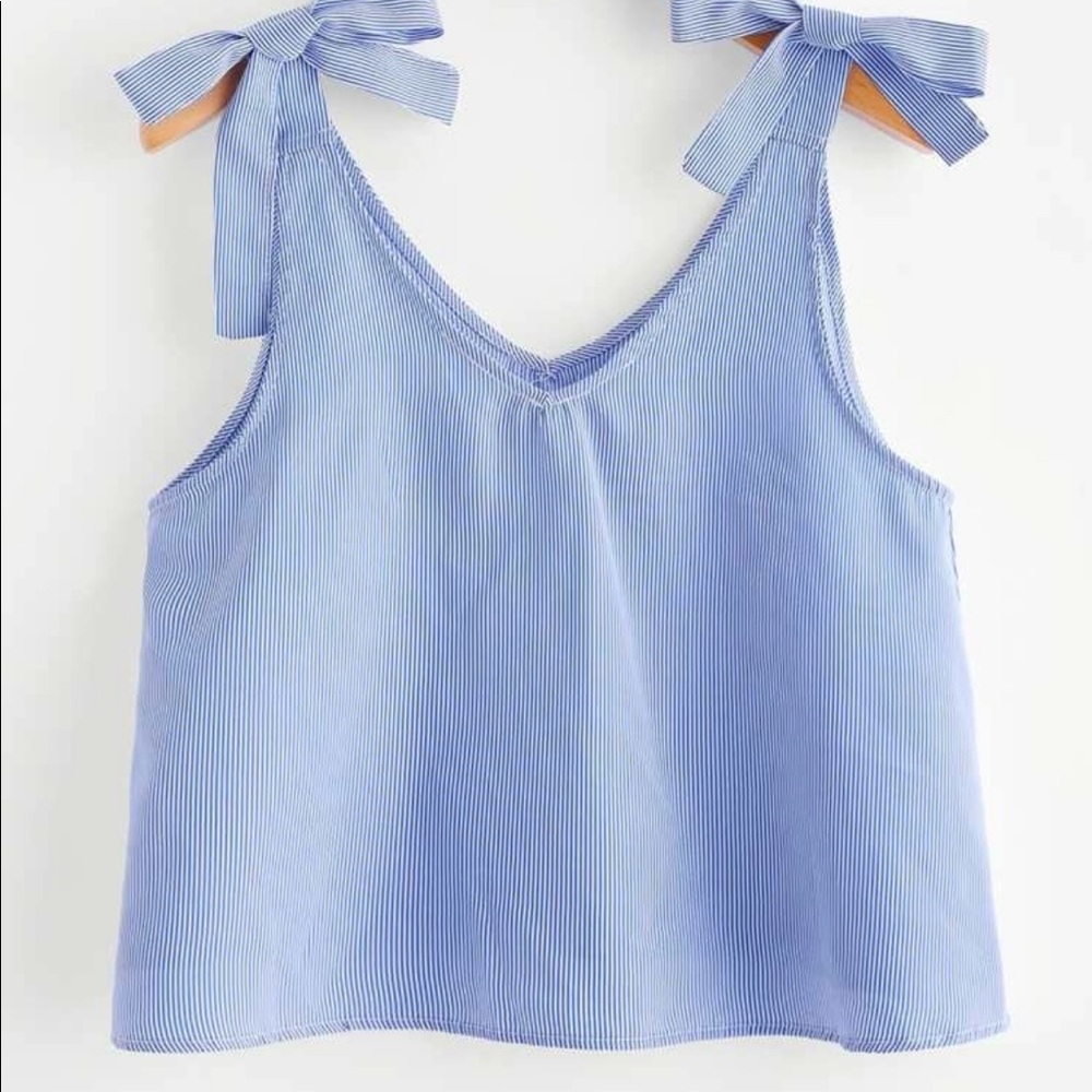 Size S, Blue and White Striped Tank Top